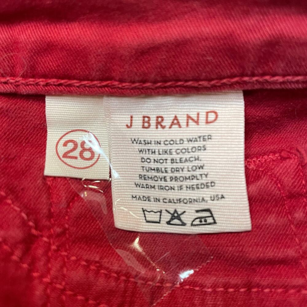 J BRAND BRIGHT & BOLD THE DEAL BRICK RED SKINNY ANKLE ZIP SIZE 28 - Picture 8 of 10
